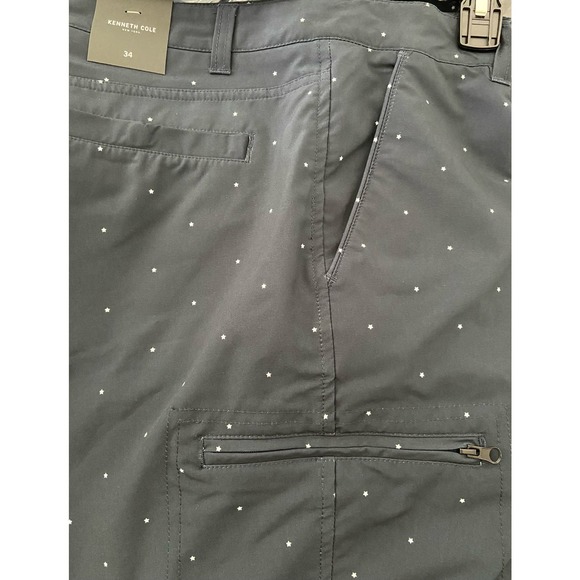 Kenneth Cole Men's Star Print Tech Cargo Shorts - Navy, Size 38 * MS33 - Picture 8 of 8